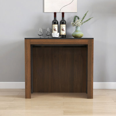 Modern Multifunctional Extendable Dining Table with Outlet, Space Saving Expanding Table with Storage for Party, Weddings, Meetings, Celebrations