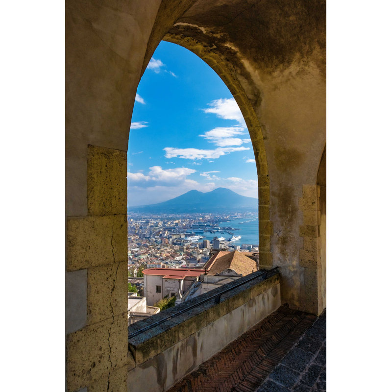 " Naples And Volcano Vesuvius, Italy " by Leonid Sorokin, 18" H x 12" W