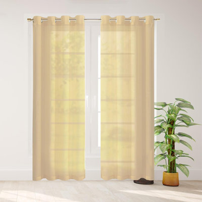 Rideaux transparents unis pour le salon et la chambre à coucher l 110 po x L 84 po