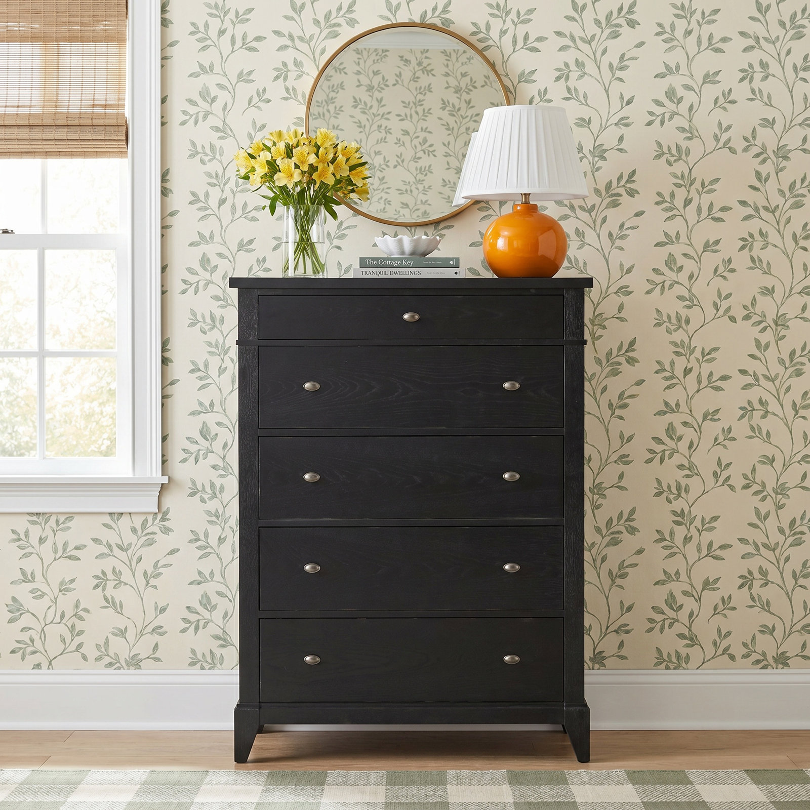 Mya 5 Drawer Dresser, Black