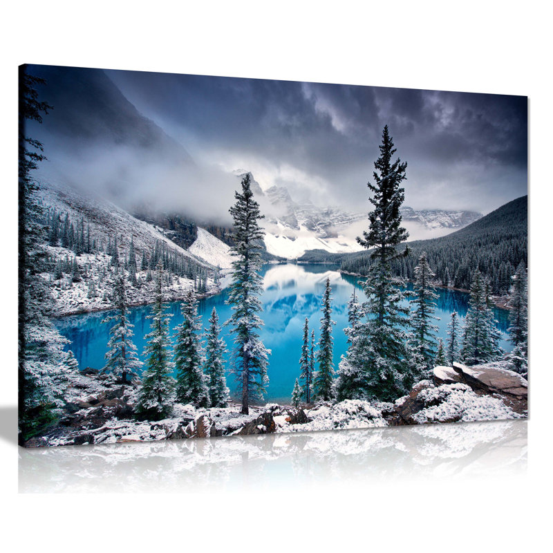 Moraine Lake In Winter - Wrapped Canvas Print, 41cm H x 61cm W