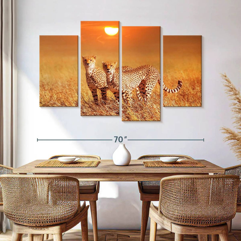 Brampt Cheetahs At Sundown, 42'' H x 68'' W