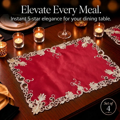 Niva Elegant Table Runner and Placemats of Chantelle Collection for Valentines Day - Valentines Placemats