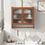 Armoire murale 24,8 "à deux portes avec trois niveaux de rangement et porte-serviettes-104418219
