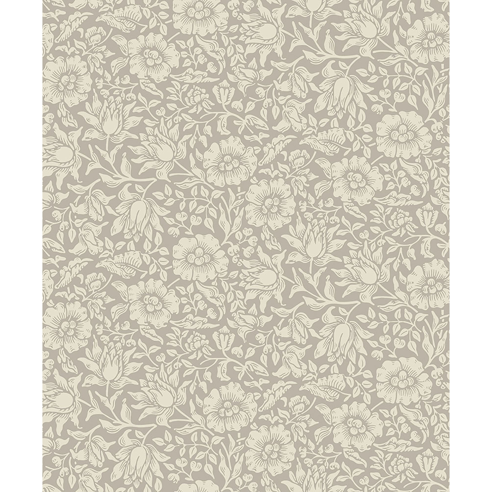 Mallow Floral Wallpaper, Gray