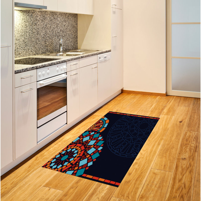 Dark Blue High Density Long Fiber Poly Threads Decorative Area Rug Carpet, Rectangle 2'7" x 5'