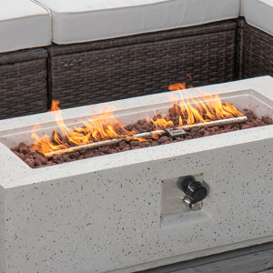 Latitude Run® 13'' H x 42'' W Magnesium Oxide Propane Outdoor Fire Pit ...