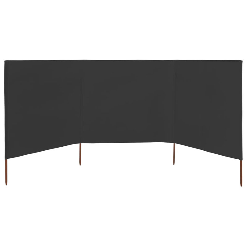 Braud Wood Folding Room Divider, Anthracite, 110cm H x 400cm W