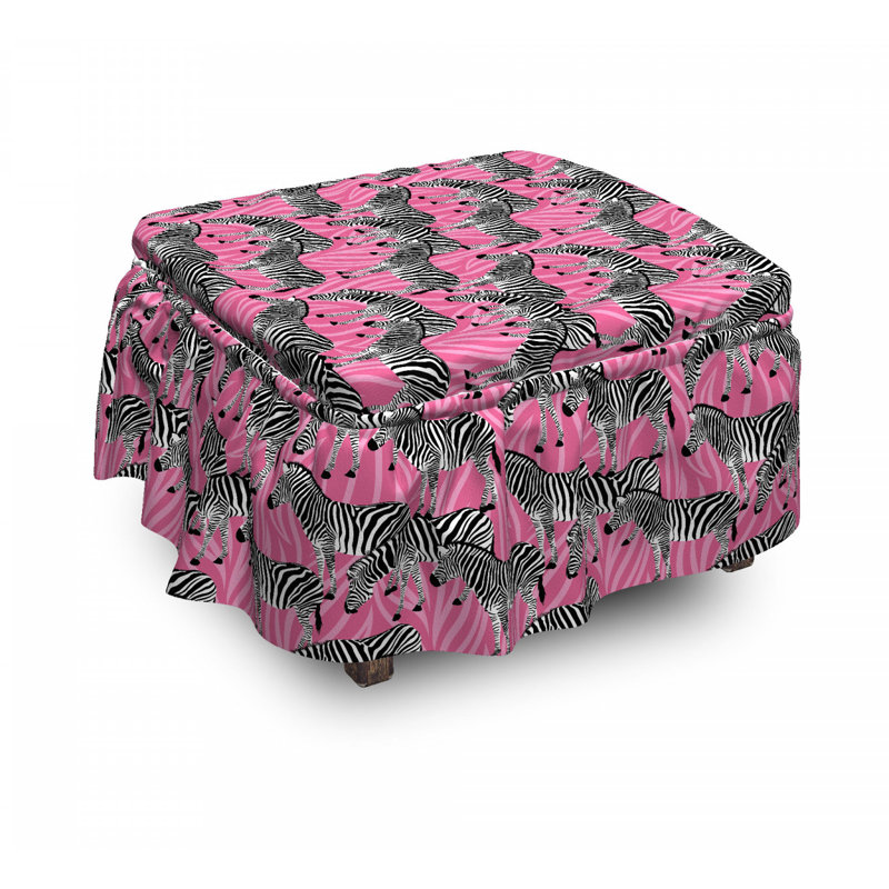 Housse pour repose-pieds pastel animaux sauvages