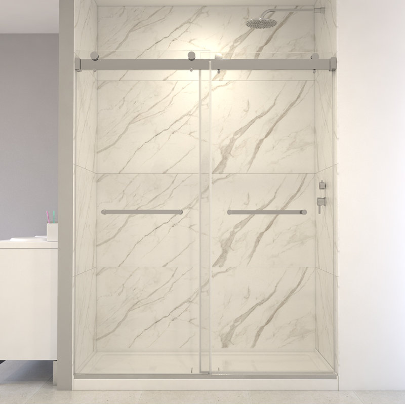 60'' - W x 78'' H Door Framed Shower Door with, Chrome
