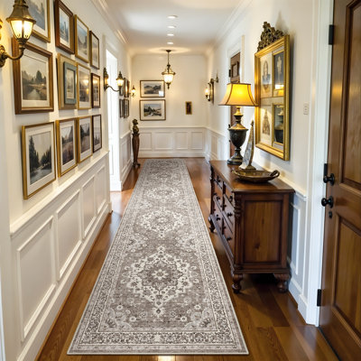 3x16 Washable Entryway Rug: Farmhouse Kitchen Hallway Rug Wide Soft Water Resistant Floor Mat for Bathroom Nursery Non Slip Indoor Carpet for Living Room Bedroom Dining Room(Beige)
