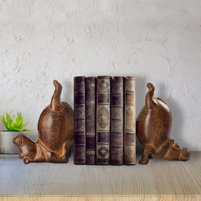 Paire de serre-livres acrobatiques hippopotames