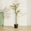 Moss Finish Potted Yellow Artificial Cordyline, Lifelike Fake Plant for Allergy Friendly Interior