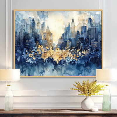 Odessie, flux urbain abstrait de New York la nuit I - art mural grand paysage urbain