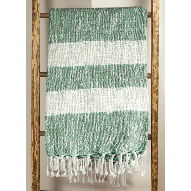 Jeté en coton manuel 50 po x 60 po vert Woodworkers & Weavers, Vert