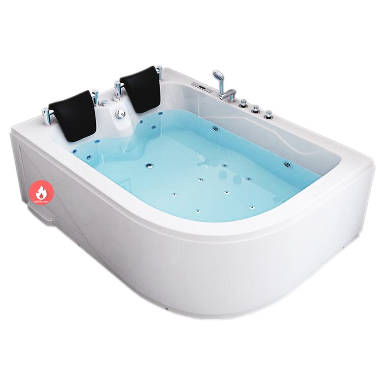 Coin Joyee amant acrylique blanc sexy tremper un bain à remous de bain  baignoire avec bande de lumière LED intérieure - Chine Un bain à remous  bain, baignoire de massage à l'acrylique