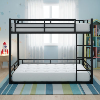 Lit superposé en métal, cadre de lit superposé double au-dessus du grand lit, lit superposé robuste pour enfants, adolescents et adultes