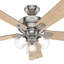 Ventilateur de plafond standard à 5 pales de 52 po avec chaîne de traction et ensemble d'éclairage inclus Crestfield-32727861