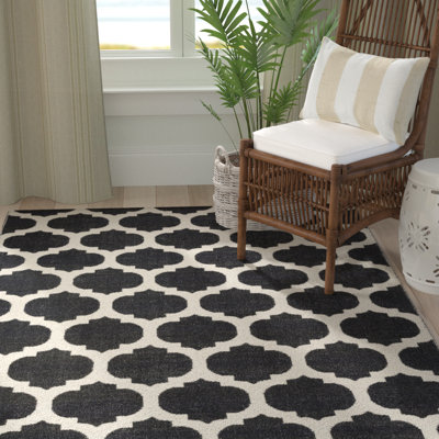 Tapis noir/gris clair en laine Stonebridge