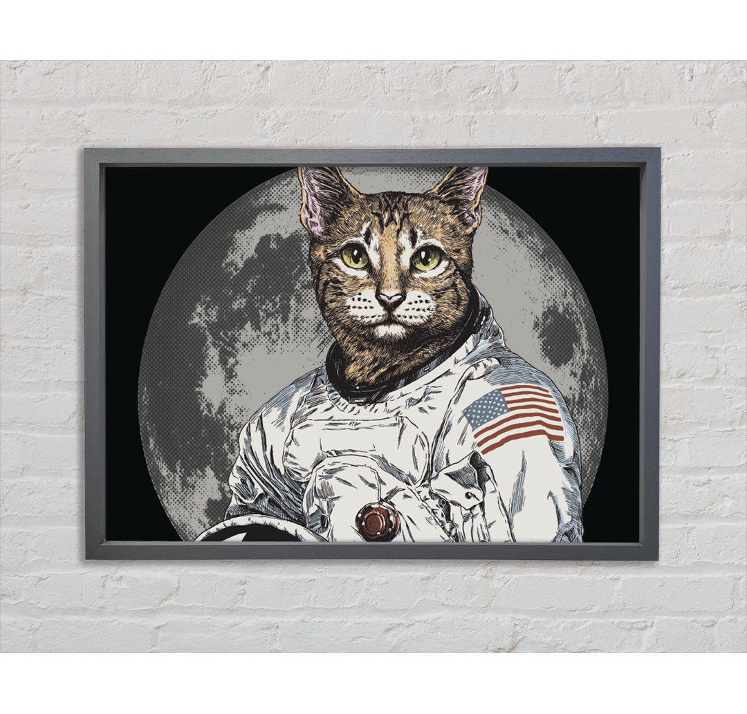 Katze Astronaut Gerahmter Druck