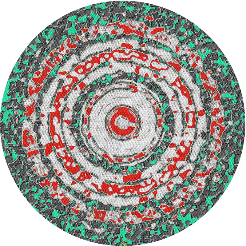 Vert Tapis décoratif, Rond 6 pi
