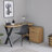 Geles 55.12'' W L-Shaped Writing Desk with Cabinet-1410100043