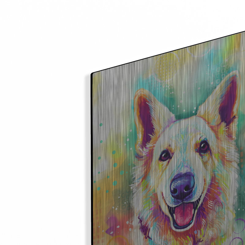 Art mural en métal Red Barrel Studio® «Pop Art Swiss Shepherd» par Furbaby Affiliates, H 16 po x l 12 po