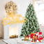 Arbre de Noël de 7 pi avec 1348 pointes mélangées, 82 branches de pin, branches articulées à installation rapide, support en métal robuste pour la saison 84 - assemblage sans effort à corps plein, festivités stables