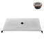 62 po. X 38 po. Base de douche en alcôve en acrylique noir brillant avec drain central et drain inclus-114639253
