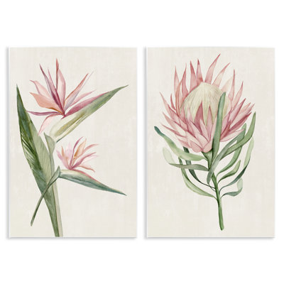 Ensemble de 2 plaques murales Tropical Grace Botanicals, design par Hannah Dawson