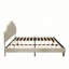 Structure de lit avec tête de lit réglable, rembourrage en tissu de lin, style simple et moderne, aucun sommier requis, assemblage facile, beige-1386034763