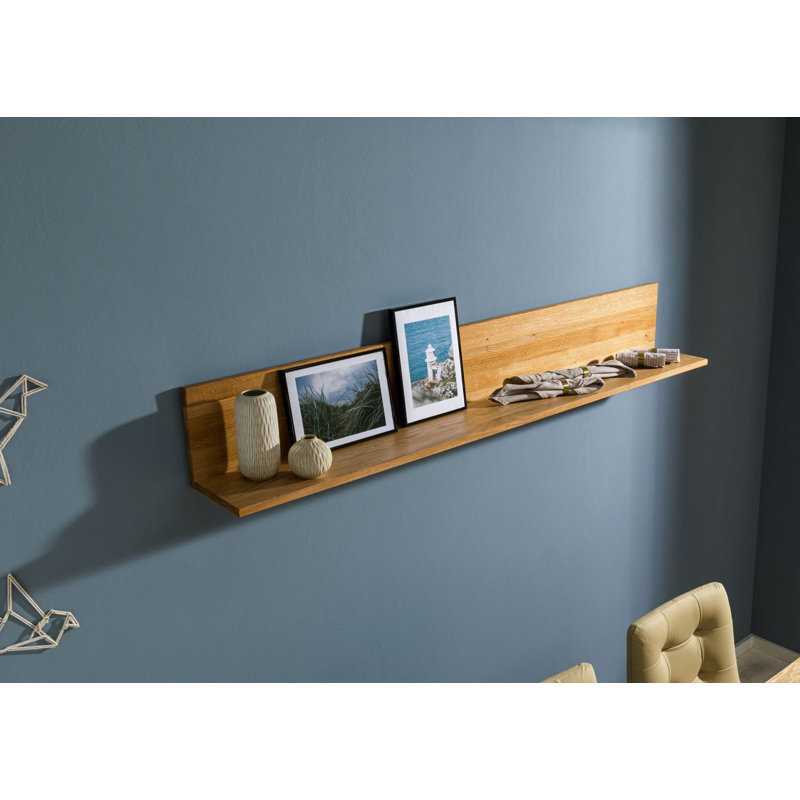Kent Oak Solid Wood Floating Shelf, 22cm H x 170cm W x 24cm D, Nature Oiled