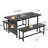 Vidala 63" Extendable Dining Table Set with Benches, Rectangular Wood and Metal Kitchen Table Set for 6-8 People, Space-Saving Expandable Dining Room Furniture, Multifunctional Small Apartment Table-265712241
