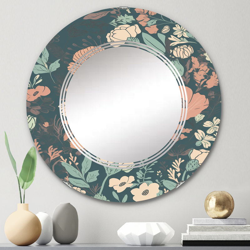Clymene - Miroir mural moderne rond, 24 po x 24 po