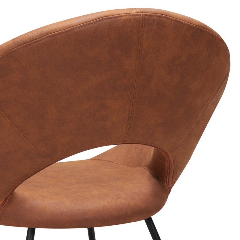 Sima Upholstered Accent Chair, Brown Polyester Blend