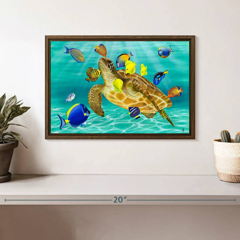 Kiss Kiss, 13 po x 9 po, Cadre flottant en noyer
