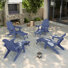 Ensemble de 4 chaises Adirondack pliantes avec repose-pieds rétractable et porte-gobelets Adirondack réglable avec repose-pieds