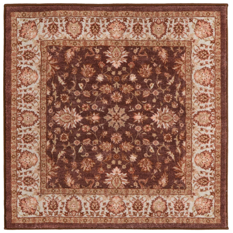 Tapis traditionnel brun Artez, Carré 3 pi 3 po