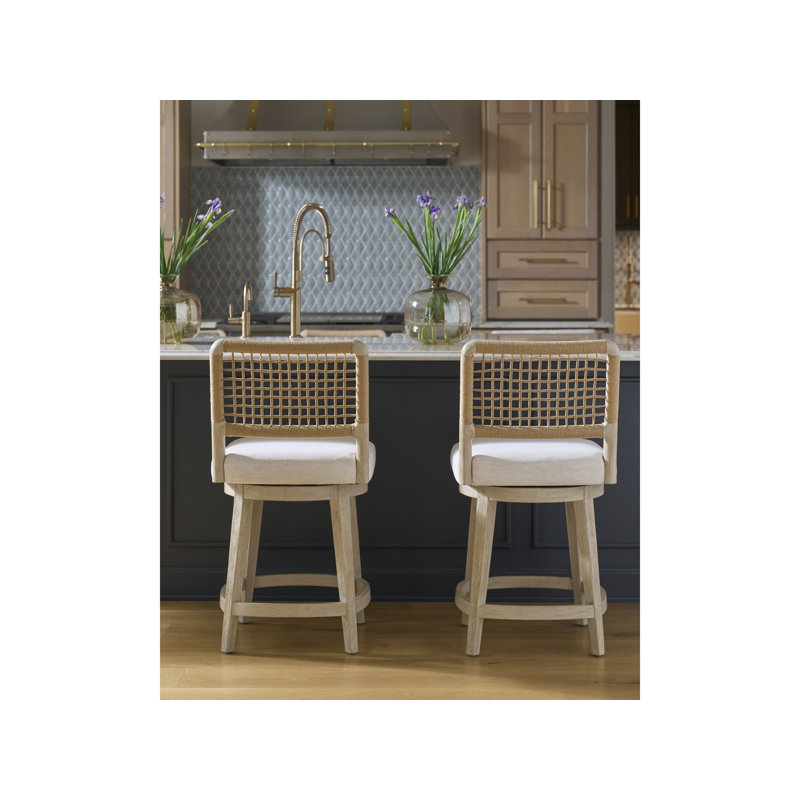 Dockside Swivel Counter Stool, Tan