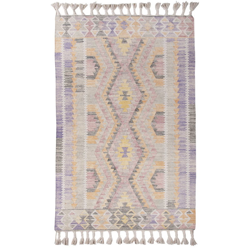 Vintage Ikat Wool Hand Woven Area Rug, Rectangle 140 x 200cm