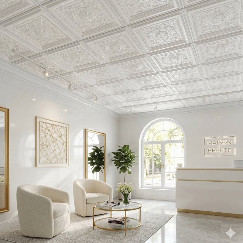 Tuile de plafond économique en PVC La Scala, L 48 po x L 24 po