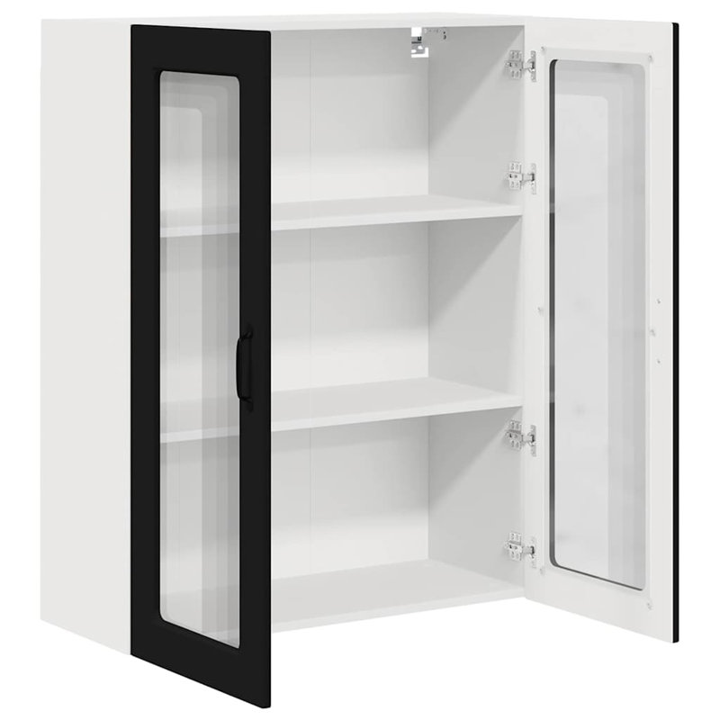 Vidaxl Kitchen Wall Cabinet With Shelf Concrete Grey 80 X 31 X 100 Cm, Black, 100cm H x 80cm W x 31cm D