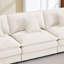 Canapé modulaire en forme de L 102 po, canapé en chenille, 3 places avec repose-pieds mobile (beige)-279136055