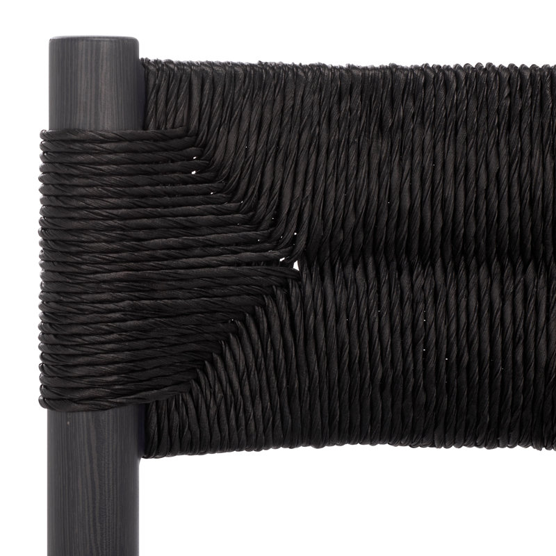 Romona Rattan Weaving Outdoor Dining Chair, Black