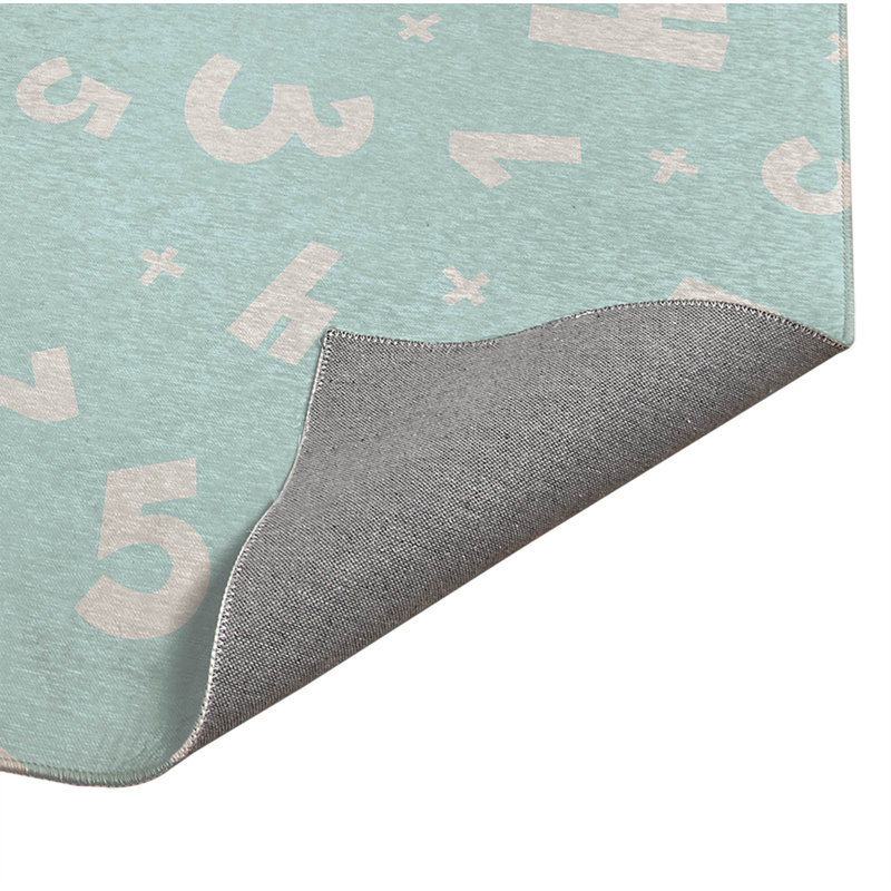 Numbers Indoor Doormat, 60" W x 84" L, Light Blue