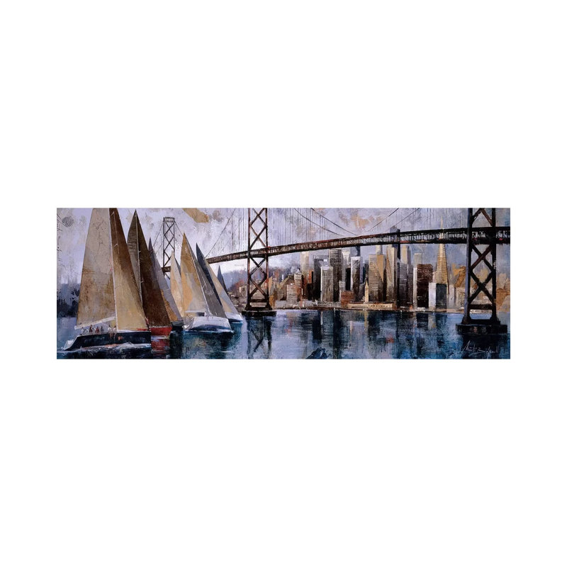 Sailing In San Francisco by Marti Bofarull - Wrapped Canvas Panoramic Gallery-Wrapped Canvas Giclée