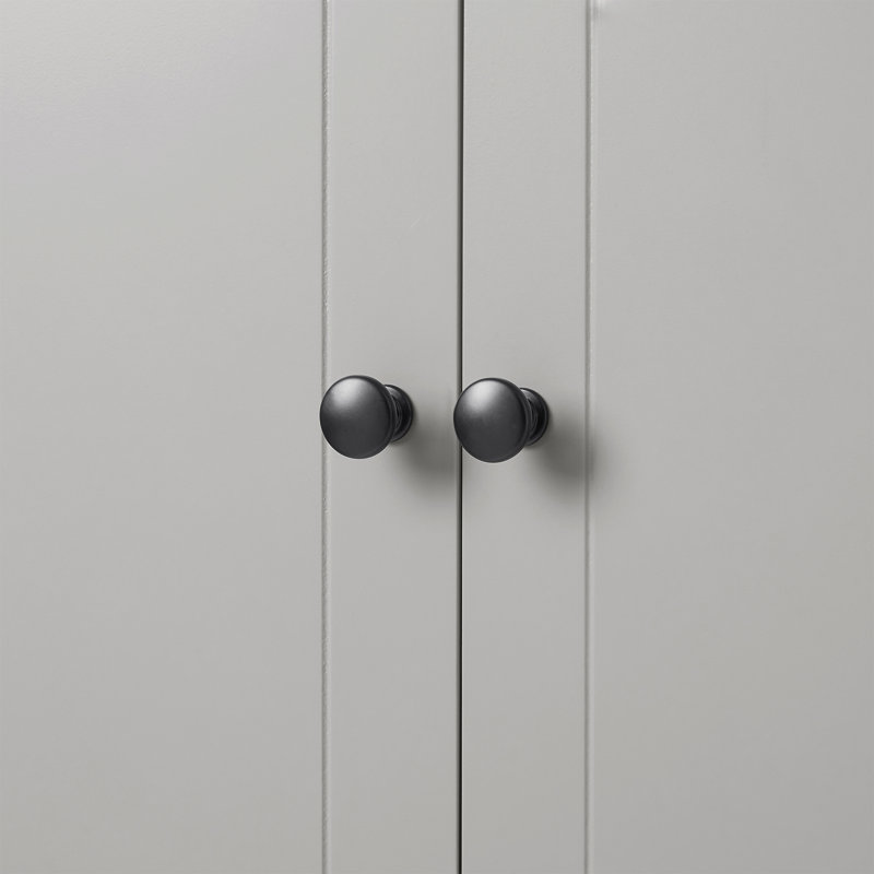 Armoire de rangement avec 2 portes et 4 tiroirs, Gris
