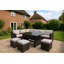 RSA002-RATT-SOFA-8SEAT-BROWN 7-Piece Rattan Effect Garden Sofa Set with Adjustable Table, Footrests and Cushions