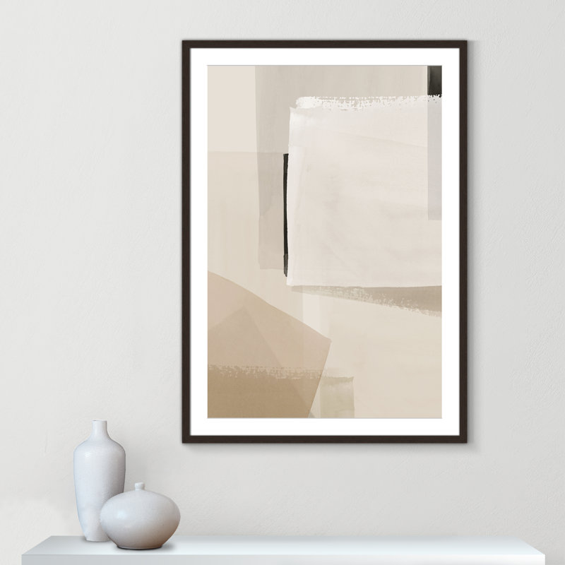Imprimé calme et géométrique par Hazel J, 29.5'' W x 41.5'' H, Matted Print, Open Grain Walnut