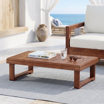 Solid Wood Outdoor Coffee Table , 38.5 " W 22 " D